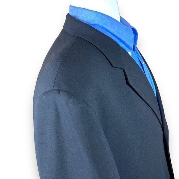Donna Karan Signature Blazer Mens 44L Black Italian Wool Three Button Sport Coat - Picture 3 of 16